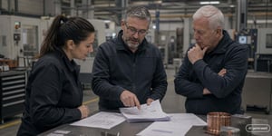 Qualitaetsteam vergleicht die Prozesskennzahlen Cp Cpk Pp und Ppk an der Linie