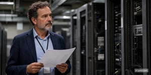 IT-Leiter plant im Serverraum die Stilllegung von Altsystemen und die Datenarchivierung