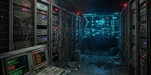 Veraltete ERP- und MES-Server in industrieller IT-Umgebung als Symbol für Legacy-Systeme und historische Unternehmensdaten