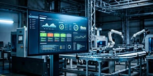 Echtzeit-Monitoring Fertigung Dashboard – Maschinenmonitoring Produktionslinie Live-Daten Shopfloor