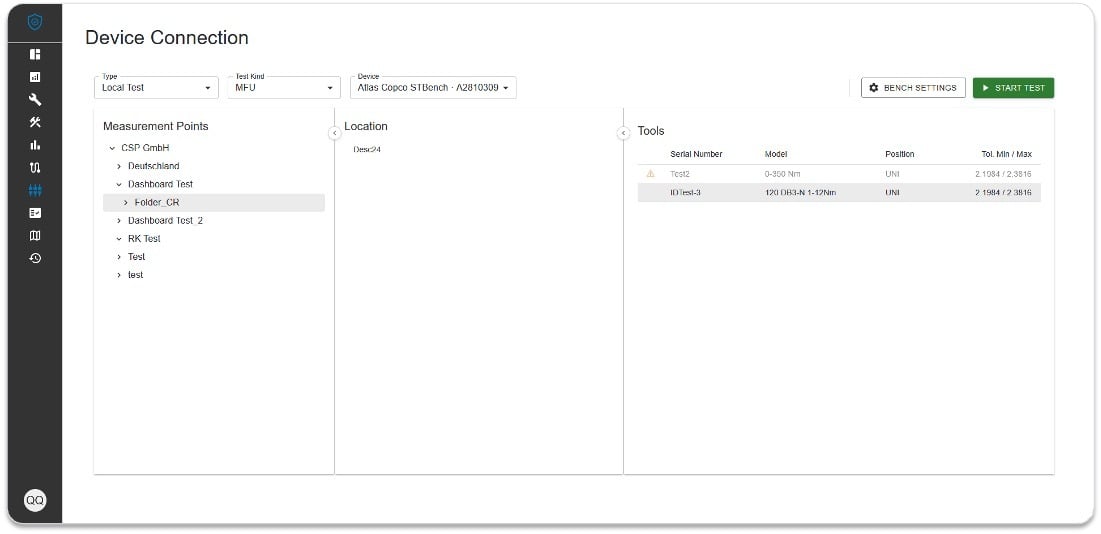 QST – Tool Test Device Integration